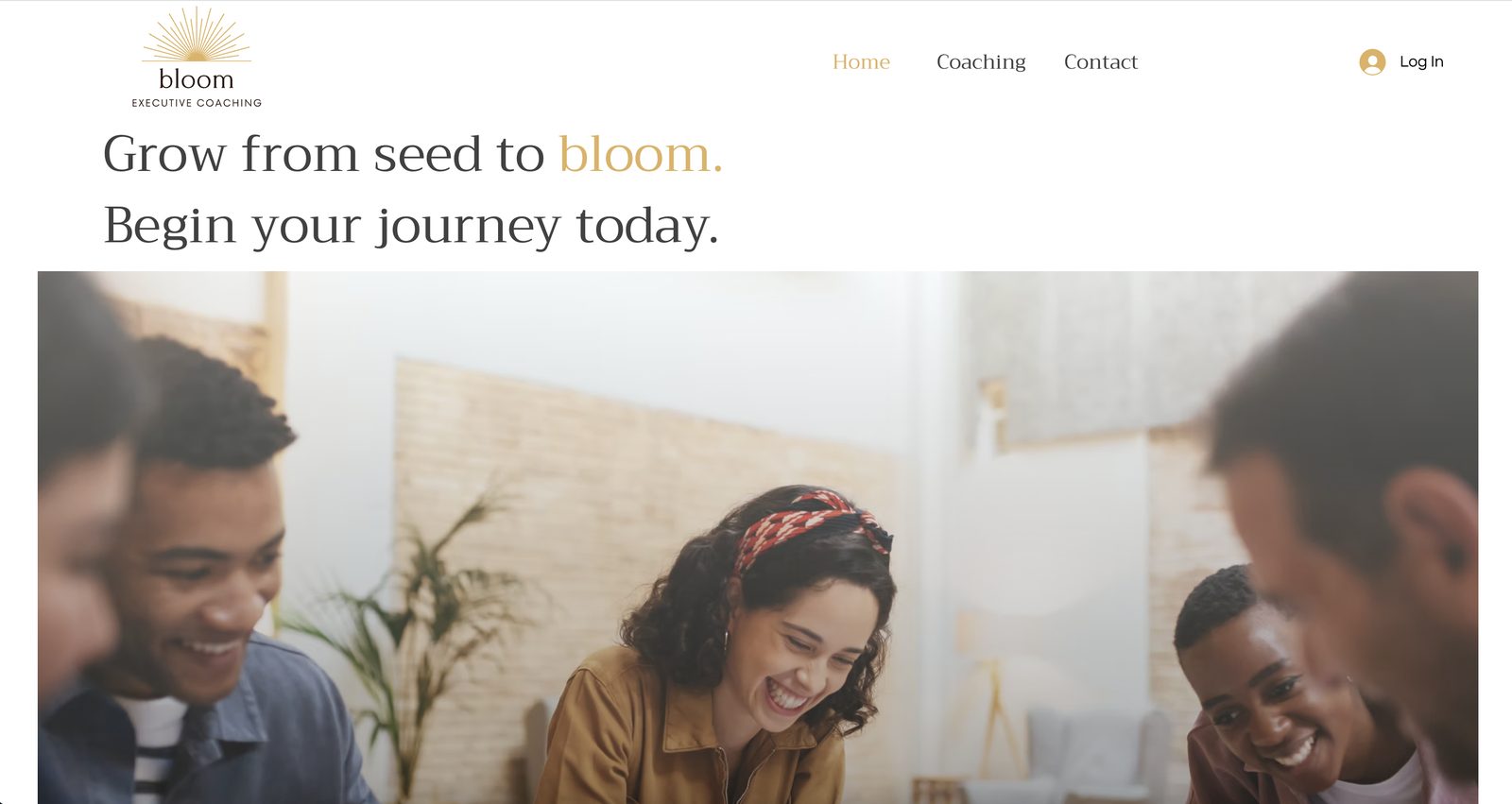 Bloom Coaching website homepage