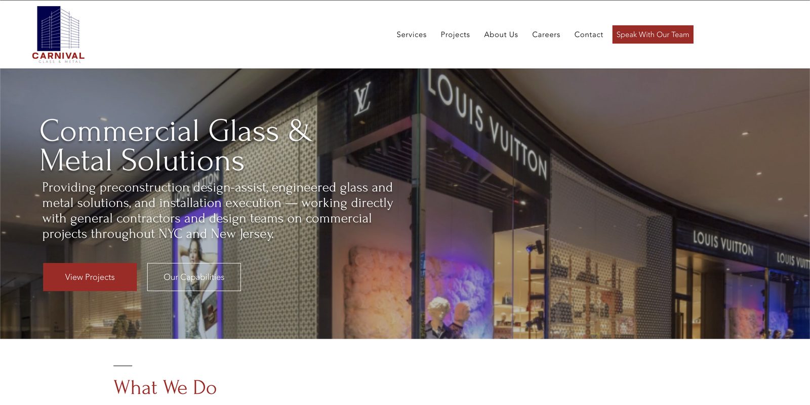 Carnival Glass & Metal website homepage