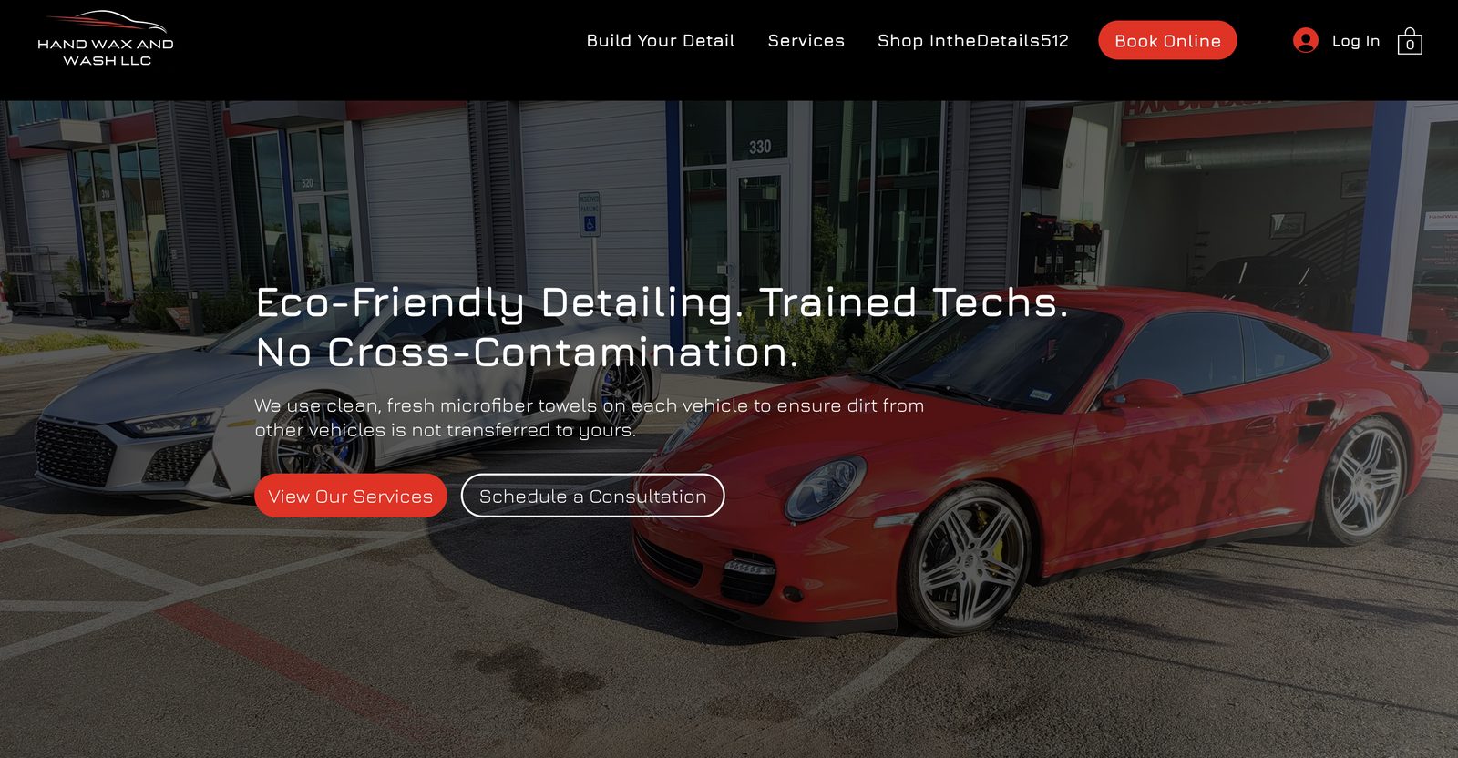 HandWaxAndWash website homepage