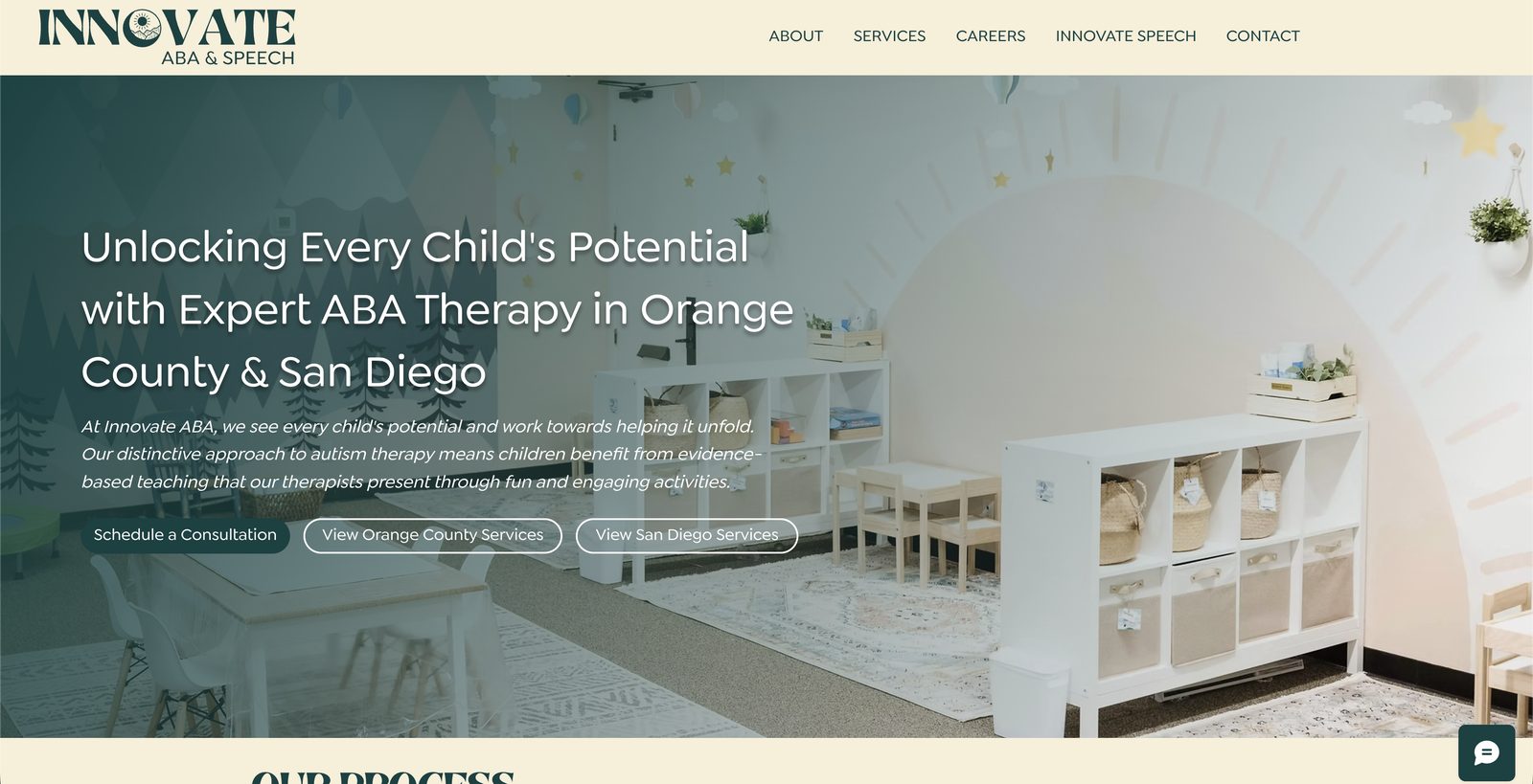 Innovate ABA website homepage