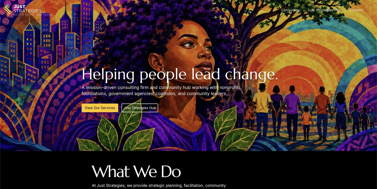 Just Strategies website homepage